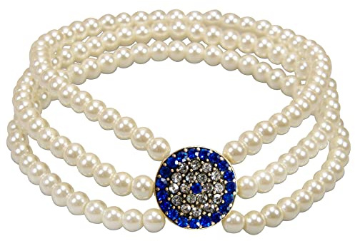 Alpenflüstern Trachten-Perlenarmband Strass Rondo - Damen-Trachtenschmuck, elastische Trachten-Armkette, Perlenarmband (in traditionellen Farben) DAB080