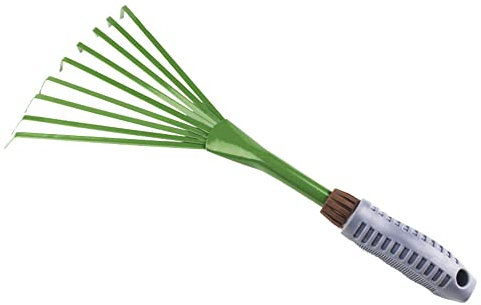 SagaSave Mini Râteau de Jardinage Adulte, 39,1 x 16 cm, 9 racines en fer avec poignée ergonomique, râteau à griffes robuste pour jardin, cour, balayage