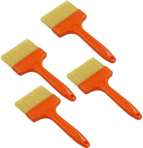 Sinyiol Confezione da 4 pennelli spessi da 10,2 cm, pennello per macchia, pennello per recinzione, pennello per spolverare, pennelli grandi e spessi per pareti, pennelli per pittori (10,2 cm)