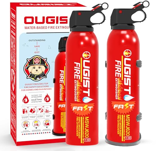 2-Pack Small 600ml Portable Fire Extinguisher for Home and Kitchen, Multi Purpose Water-Based Fire Extinguishers for Quick Emergency Response, Ideal for Camping and Outdoor