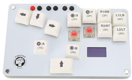 Tosuny Fight Stick, Fighting Box -Spieltastatur, Hitbox WASD GP2040 Game Fighting Joystick, Mechanische Cherry MX-Tastenschalter, für PS3//Switch/MisterFPGA