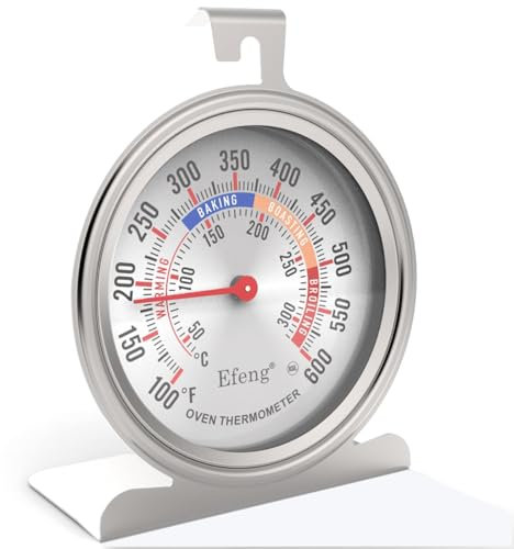 Oven Thermometers for Gas/Electric Oven with Large Hanger&Base,Safety Leave-in Oven,Easy to Read Large Number,No Fading Color for Long time Cooking (Color Type D)