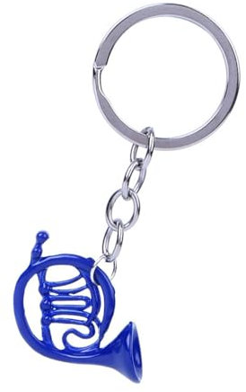 EMUKOEP How Horn 5×5×3 Schlüsselanhänger in Form eines Französischen Horns eine Tasche, Schlüsselanhänger, Anhänger, Schmuck, Blau, 1847399304 Horn (Blauer