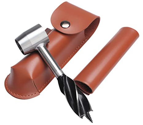 Bushcraft TarièRe à Main Clé de Forage à Main Outil de Colons de Survie Perceuse à Bois Fabricant de Trous de Chevilles Outil Multifonction Pour Le Camping Brousse La RandonnéE En Plein Air Marron