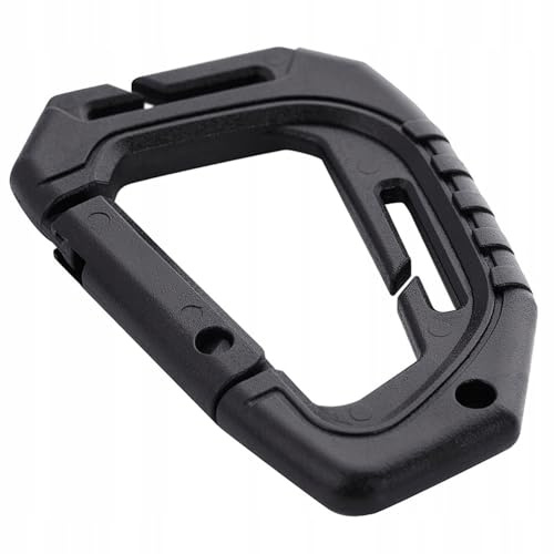 M-Tac taktischer Kunststoff-Karabiner mit MOLLE-Befestigung leichter, robuster ABS-Karabinerhaken, chemikalien- und witterungsbeständig, 9,3 cm, ideal für Schlüssel, Ausrüstung, taktische Gurte, Black