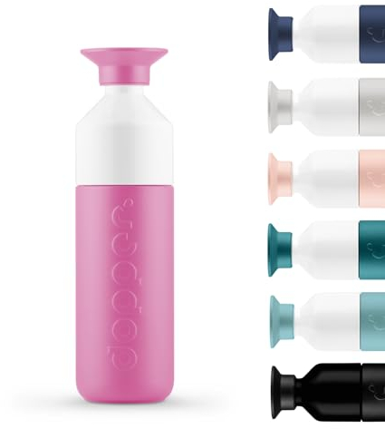 Dopper Insulated 580ml Thermosflasche Pelican Pink - Doppelwandig, auslaufsicher, hält 24h kalt/9h heiß - Edelstahl Trinkflasche - Thermobecher - Kaffeebecher - Wasser, Tee