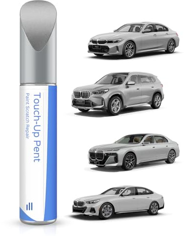 PARTS4EV Ausbesserungsfarbe für BMW 2/3/4/5/6/7 Series/Alpina-B7/X1/X2/X3/X4/X5/X6/Z4 – Exakte Übereinstimmung – Ausbesserung von Kratzern und Abplatzungen Glacier Silver Metallic (A83)