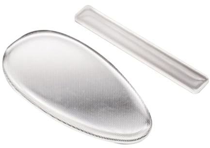 PLAFOPE Fußraspel Tragbar mit 2 Stück aus Glas und Epoxid Oval und Silberfarben zur Hornhautentfernung und Fußpflege für Glatte Abgestorbene Haut