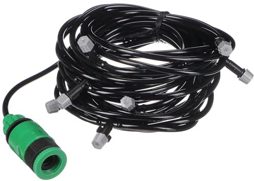 SIXTOL GARDEN MIST 20m Gartensprühschlauch | Flexibler Bewässerungsschlauch mit 20 Düsen | Gartenbewässerung, Abkühlung an heißen Tagen | Für Gewächshaus, Pergola, Büsche | Einfache Anwendung, Schwarz