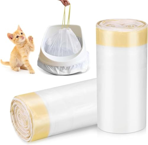 Zocipro 40Pcs Bolsas Arena para Gatos 94x45cm, Bolsas Arenero Gatos con Cordon para Bandejas de Arena Automáticas, para Bandejas Higiénicas Gatos