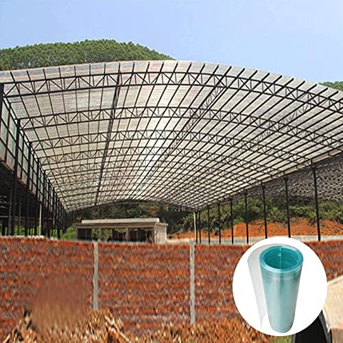 YHKJLYH Polycarbonat-Dachplatte, 0,8 mm wasserdichte und flammhemmende transparente Dachplatte aus Fiberglas, leichte Platte für Gartengewächshäuser im Freien (Größe: 1 x 7 m)