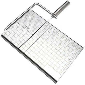 Wire Cheese Slicer with Board and Measuring Grids Cheese Wire Cutter Stainless Steel Metal Cheese Cutter with 5 Extra Wires - 2