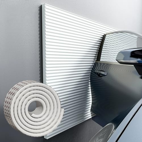APMOE Garagen Wandschutz Garage Selbstklebend, für Auto Türkantenschutz, Garagen-Wandschutz Wandpolsterung, Kantenschutz Garage für Autotüren, Kann Geschnitten Werden Schaumstoff(Weiß,200 cm x 20 cm)