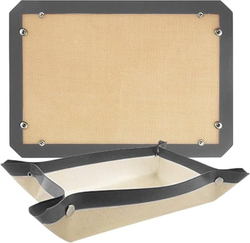 2pcs Backmatte Silikon, 42×30cm Backfolie Wiederverwendbar Silikon，Silikon Backmatte Mit Rand，Cooking Mat, BPA - free Baking Paper For Pizza, Pastries, Cookies And Breads, Good Help For Baking Lovers