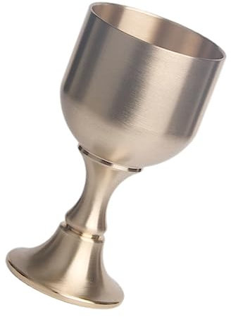 Ciieeo Coupe à Vin Rétro En Laiton Brossé Grosse Taille, Coupe D’adoration Traditionnelle, Usage Rituel Au Temple, Décoration Classique Vintage, Gobelet D’offrande En Métal Unique