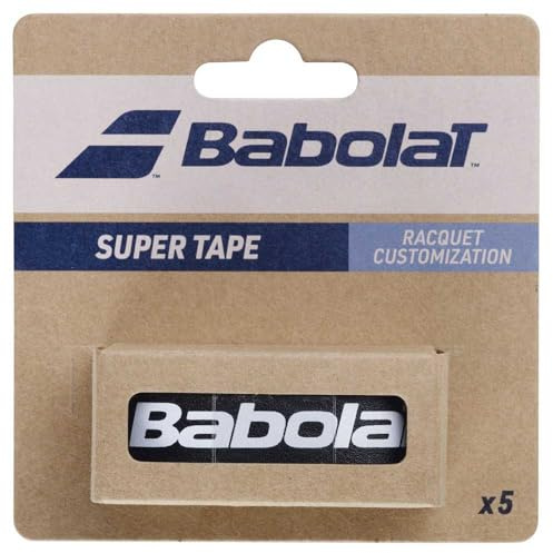 Babolat Juego de accesorios para raquetas SUPER Tape X 5 Tenis, cinta protectora para marco de tenis, color negro