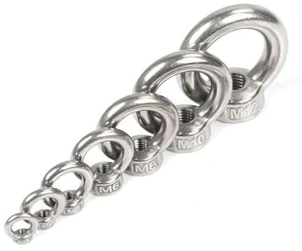 Ringmuttern aus Edelstahl, Schulter-Ösenmuttern, Muttern mit hoher Härte, Hebeösenmuttern, Ring-Ösenschrauben, Hakenmuttern, Schrauben, Flügelmuttern aus Edelstahl 304, gerändelt, einfache Struktur(M4