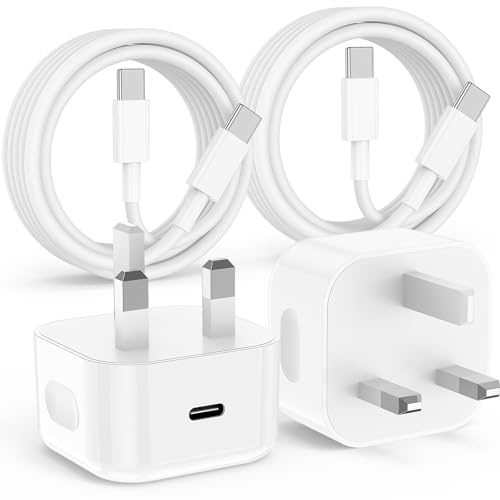 iPhone 14 13 12 11 Fast Charger Apple MFi Certified, 2Pack 20W PD USB C Charger Plug UK with 3M USB C to Lightning Charging Cable for iPhone 14 13 12 11 Pro Max XS XR X 8,iPad