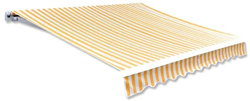 Snsowed Tendone Parasole in Tela Arancione e Bianco 450x300 cm,Tendone Parasole in Tela,Tenda da Sole per Esterno Adatto per Patii,Balconi e Giardini-143706