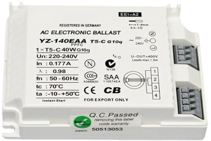ApuaVireo&Co Balasto electrónico YZ-140EAA 40 W CA 220-240 V Lámpara Fluorescente for lámpara de Anillo T5 estándar
