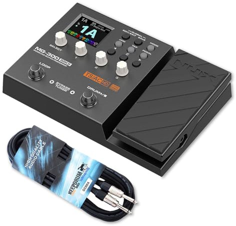NUX MG-300 MKII Multi-Effektgerät Amp-Modeler Effektpedal für E-Gitarre + keepdrum Klinkenkabel