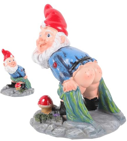 BESTonZON Figurita de Duende de Jardín Estatua Decorativa de para Exteriores Adorno de Jardín y Divertido para Patio Césped y Flores