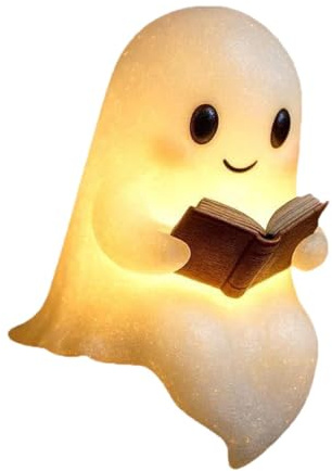 Milageto Geister-Leselampe, 3D-LED-Geister Halloween Deko für Home, Stil C | Aufladbare Nachttischlampe, Süße Geisterlampe, Dekorative Bücherregal Lichter für Schreibtisch, Schlafzimmer, Kinderzimmer