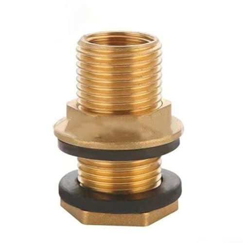 Zilimontt Conector de manguera de jardín de latón con roscas macho NPT de 2, 3/8 y 3/4 pulgadas para roscas hembra NPT a 3/4 pulgadas, 2 pulgadas y GHT para barriles de lluvia, tanques de agua y agua