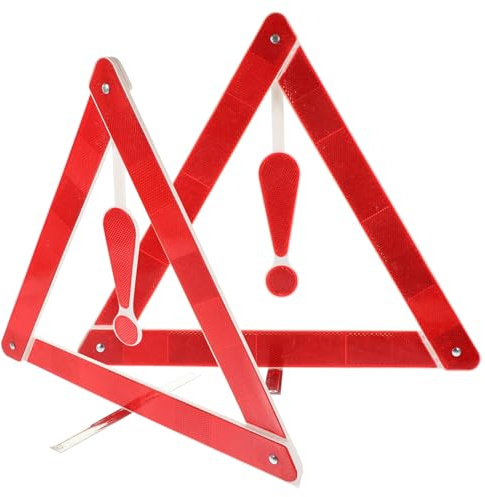 HEMOTON Kit di Sicurezza Stradale Triangolo di Segnalazione Pieghevole da 39 CM 2 Pezzi Treppiede Stabile Resistente al Vento per Manutenzione Veicoli e Assistenza Stradale