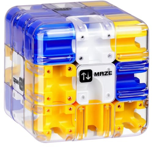 Vicloon Grande Cubo Labirinto 3D, Giocattolo Rompicapo Coinvolgente, Puzzle Cubi Labirinti Gioco per Bambini, Gioco Educativo di Concentrazione per Adolescenti (Blu)