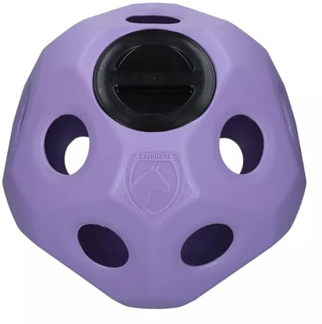 Hofman Animal Care Feed & Play Ball – Slowfeeder häst – heunnät hästar – interaktiv hästleksak – foderboll för hästar – lila