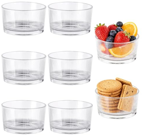 Tutamaz Set med 8 genomskinliga dessertglas på 200 ml, i glas, små dessertfat i glas, perfekt för tiramisu, panna cotta, puddingar och skiktade desserter