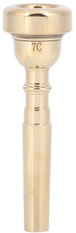 Embout de trompette 7C, embout de trompette en laiton de remplacement, accessoires d'instruments de trompette plaqués or pour débutants, joueurs professionnels (7 C dorés)