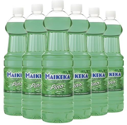 Maikeka Fregasuelos 1.5L Pine Floor Spanish Cleaning Product with Strong Scent, Effective Multi-Purpose Cleaning Action & Fresh Fragrance for Wood, Laminate, Tile & Kitchen Surfaces Pack of 6