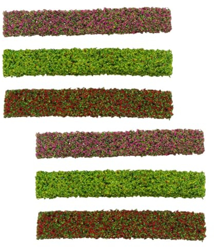 Generic 6 Piezas de Arbustos Miniatura Estáticos, 10 Cm, Colores Verde, Rojo, Amarillo y Púrpura, Accesorios para Dioramas, Paisajes Ferroviarios y Proyectos DIY de Modelismo