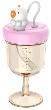 Generico Bicchiere con Cannuccia Anti-Goccia per Bambini - Con Graduata e Cannuccia,Bicchiere con Beccuccio e per e Bambini - per Campeggio, Picnic, Asilo, da 12