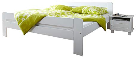 TiCAA Einzelbett Gästebett, Funktionsbett für Schlafzimmer, Kinderzimmer Kiefer massivholz Bettgestell 90 x 200