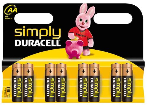 CCA DURACELL Duracell Simply AA Batteries - Pack of 8 - S6771