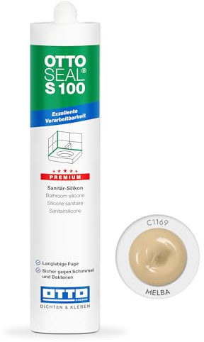 OTTOSEAL S 100 Premium-Sanitär-Silikon 300ml C1169 melba – Sicher gegen Schimmel & Ideal für Bad, Küche & Wohnbereich – Hervorragend Glätt- & Modellierbar