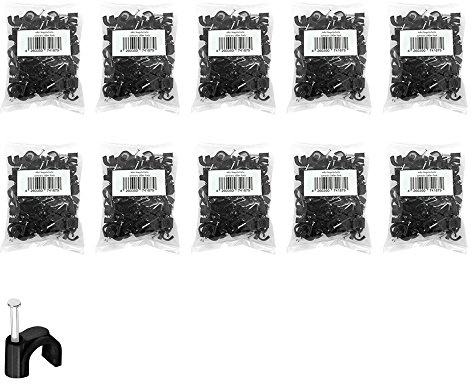 Nagelschelle 12mm 1000x Kabelschelle schwarz allzweck Nagelschellen Rundschelle Kabelbefestigung Kabel Befestigung Nagel universal 12 mm ARLI 1000 Stück