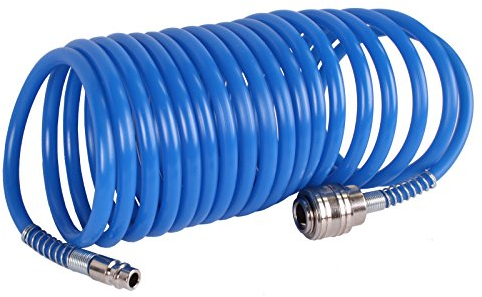 WELDINGER Druckluft-Spiralschlauch 5 m mit Schnellkupplung