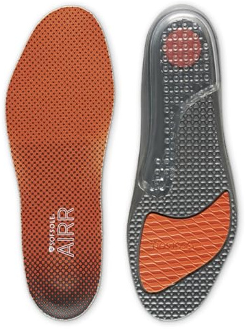 Sof Sole AIRR Performance Insoles - Ultimate Shock Absorption with SKYDEX Air Capsules, Coolmax Moisture-Wicking Top Cover, Enhanced Arch Support & Gel Forefoot Cushioning - UK Size 3-5