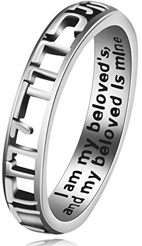 Uloveido mode antik svart thailändskt silver ihåligt graverade religiösa bandringar Y583, L1/2 (51.9mm), Metall, Kubisk zirkonia