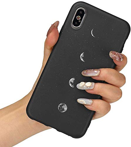 LCHULLE Handyhülle für iPhone X/Xs Hülle Gänseblümchen Anti-Fingerabdruck Schutzhülle Ultradünn Mond Silikon Hülle TPU Bumper Case Cover Schutz Tasche Schale Mond