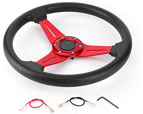 Biuzi Lenkraddrift, 350mm/14in Rennwagen Drifting Lenkrad Sportlenkrad 14in Zubehör Sportlenkrad Sportlenkräder Sportlenkrad Rot Lenkrad Zubehör Sportlenkrad 350mm(rot)