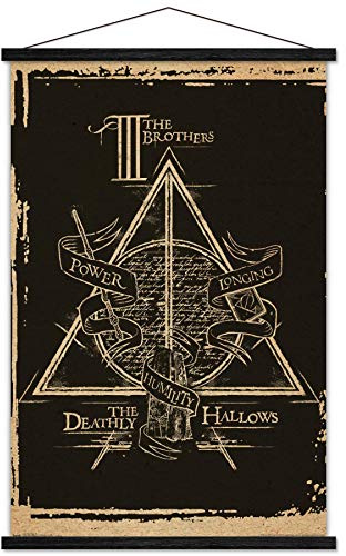 Trends International Harry Potter - Deathly Hallows - The Brothers - Symbol Wall Poster, 22.375 x 34, Premium Print and Black Hanger Bundle