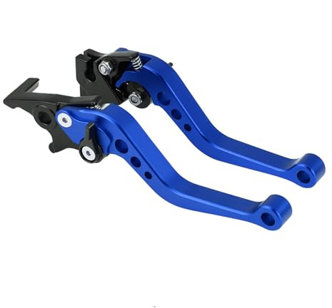 huaer Levier de frein d'embrayage, paire de 22mm 7/8 CNC aluminium moto embrayage tambour levier de frein poignée levier de frein d'embrayage universel,(Blue)