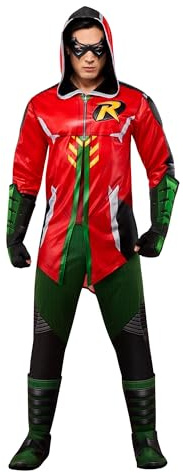 Rubie's Offizielles DC Gotham Knights Robin Deluxe Herren-Kostüm, Superhelden-Kostüm für Erwachsene