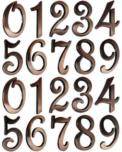 Waterproof House Mailbox Numbers 3 Inch Door Number Address Sign Stickers for Apartment Hotel Office Home Yard Outside or Business Decoration Project. (Copper)