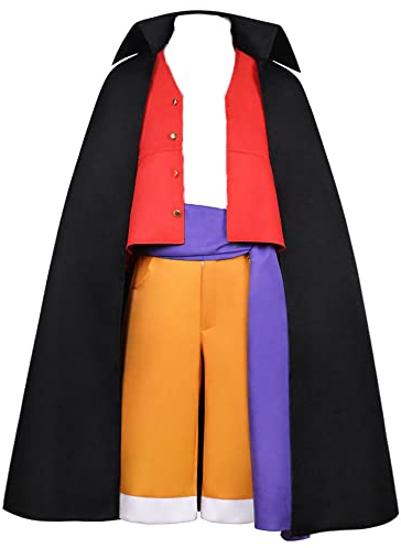 Xinchangda Monkey D. Luffy Red Outfit Cosplay Kostüm Anime Uniform Halloween Karneval Kostüm Requisiten für Erwachsene einschließlich Hut + Kleidung + Hose + Gürtel + Umhang